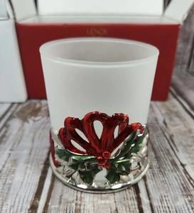 Lenox Winter Greetings Votive Metal Candle Holder Christmas Holiday New in Box